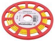 Markers; Marking: 4; 1.3÷3mm; PVC; yellow; -30÷80°C; leaded; CLI C WEIDMÜLLER