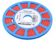 Markers; Marking: 2; 2.5÷5mm; PVC; red; -30÷80°C; leaded; CLI C; reel WEIDMÜLLER