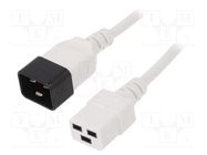 Cable; 3x1.5mm2; IEC C19 female,IEC C20 male; PVC; 1.8m; white LIAN DUNG