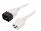 Cable; 3x1.5mm2; IEC C19 female,IEC C20 male; PVC; 5m; white; 16A LIAN DUNG