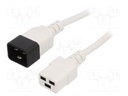 Cable; 3x1.5mm2; IEC C19 female,IEC C20 male; PVC; 5m; white; 16A 