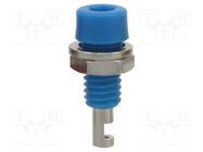 Connector: 2mm banana; socket; 10A; blue; on panel,screw; -20÷80°C 