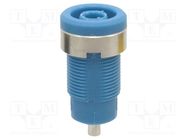 Connector: 4mm banana; socket; 25A; blue; nickel plated; soldered DONAU ELEKTRONIK