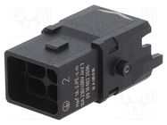 Connector: HDC; contact insert; male; Han® 1A; PIN: 3; 2+PE; size 1A HARTING