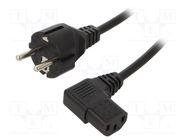 Cable; 3x0.75mm2; CEE 7/7 (E/F) plug,IEC C13 female 90°; PVC LIAN DUNG