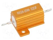 Resistor: wire-wound; with heatsink; 22Ω; 25W; ±1%; 50ppm/°C SR PASSIVES