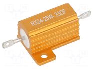 Resistor: wire-wound; with heatsink; 33Ω; 25W; ±1%; 50ppm/°C SR PASSIVES