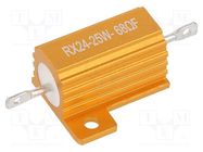 Resistor: wire-wound; with heatsink; 68Ω; 25W; ±1%; 50ppm/°C SR PASSIVES