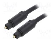 Cable; Toslink plug,both sides; 5m; Plating: gold-plated; black VENTION