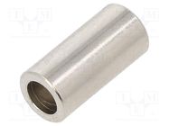 Spacer sleeve; 14.5mm; cylindrical; brass; nickel; Out.diam: 7mm DREMEC