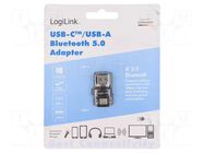 BT adapter; USB A plug,USB C plug; USB; 3Mbps; 10m LOGILINK