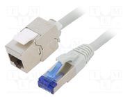 Extender RJ45; S/FTP; 6a; stranded; Cu; LSZH; grey; 3m; 26AWG LOGILINK