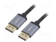 Cable; DisplayPort 1.2,HDCP 1.3; DisplayPort plug,both sides LOGILINK