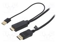 Cable; DisplayPort 1.2,HDMI 1.4; 2m; black LOGILINK