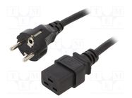 Cable; CEE 7/7 (E/F) plug,IEC C19 female; 1.8m; black; 16A; 250V LOGILINK