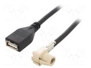 Cable; Fakra HSD plug angled,USB A socket; angled,straight; 1m 4CARMEDIA