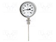 Meter: temperature; analogue,bimetal; 0÷120°C; Probe l: 200mm WIKA