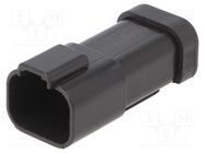 Connector: wire-wire; PX0; male; plug; for cable; PIN: 4; black; IP68 BULGIN