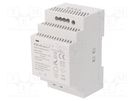 Power supply: switched-mode; for DIN rail; 60W; 24VDC; 2.5A; IP20 QOLTEC