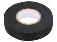 Tape: textile; W: 19mm; L: 15m; Thk: 0.13mm; modified acryl; black 