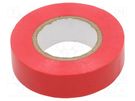 Tape: electrical insulating; W: 19mm; L: 20m; Thk: 130um; red; rubber 