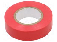 Tape: electrical insulating; W: 19mm; L: 20m; Thk: 0.13mm; red; 200% IPT