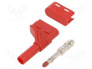 Plug; 4mm banana; 24A; 60VDC; red; gold-plated; Contacts: brass HIRSCHMANN T&M