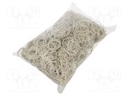 Rubber bands; Width: 1.5mm; Thick: 1.5mm; rubber; white; Ø: 30mm; 1kg PLAST