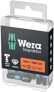 840/1 IMP DC Hex-Plus DIY Impaktor bits, 10 x 5.0x25, Wera