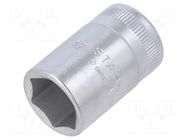 Socket; 6-angles,socket spanner; HEX 17mm; 1/2"; short STAHLWILLE
