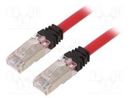 Patch cord; S/FTP,TX6A™ 10Gig; 6a; stranded; Cu; LSZH; red; 3m PANDUIT