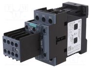 Contactor: 3-pole; NO x3; Auxiliary contacts: NC x2,NO x2; 24VDC SIEMENS