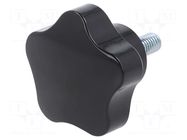 Knob; Ø: 50mm; Ext.thread: M8; 16mm; H: 33mm; duroplast PF; VC.192-P ELESA+GANTER