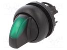 Switch: rotary; 22mm; Stabl.pos: 2; green; M22-FLED,M22-LED; IP67 EATON ELECTRIC