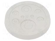 Multigate grommet; Ømount.hole: 50mm; light grey; Holes no: 8 HT HI TECH POLYMERS