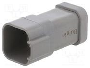 Connector: wire-wire; PX0; male; plug; for cable; PIN: 6; grey; IP68 BULGIN