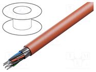 Wire; 3x2x24AWG; RS232,outdoor; stranded; Cu; FEP; red; 30m; CPR: Eca BELDEN