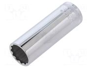 Socket; 12-angles,socket spanner; 16mm; 3/8"; tool steel BAHCO