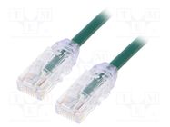 Patch cord; TX6A-28™,U/UTP; 6a; solid; Cu; LSZH; green; 3m; 28AWG PANDUIT