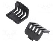 Stopper; ABS; black; vented; 10pcs. KRADEX