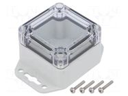 Enclosure: multipurpose; X: 60mm; Y: 60mm; Z: 40mm; ZP; polycarbonate KRADEX