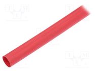 Heat shrink sleeve; glueless,flexible; 2: 1; 6.4mm; L: 1.2m; red TE Connectivity