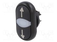 Switch: double; 22mm; Stabl.pos: 1; black; M22-FLED,M22-LED; IP66 EATON ELECTRIC