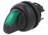 Switch: rotary; 22mm; Stabl.pos: 1; green; M22-FLED,M22-LED; IP67 EATON ELECTRIC