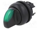 Switch: rotary; 22mm; Stabl.pos: 3; green; M22-FLED,M22-LED; IP67 EATON ELECTRIC