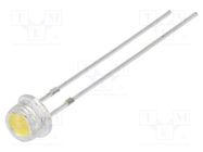 LED; 4.8mm; white warm; 4200÷5800mcd; 100°; Front: convex; 10÷12lm OPTOSUPPLY