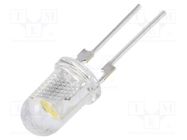 LED; 5mm; white warm; 22000÷25000mcd; 90°; Front: convex; 33÷38lm OPTOSUPPLY