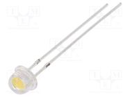 LED; 4.8mm; white neutral; 4200÷5800mcd; 100°; Front: convex OPTOSUPPLY