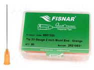 Needle: steel; 2"; Size: 23; straight; 330um; Mounting: Luer Lock FISNAR