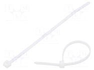 Cable tie; L: 100mm; W: 2.45mm; white; polyamide; 80N; Ømax: 22mm HELLERMANNTYTON